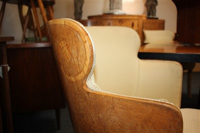 Lot 129 - A set of four Art Deco burr maple dining chairs