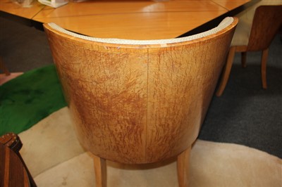 Lot 129 - A set of four Art Deco burr maple dining chairs