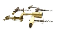 Lot 100 - A 19th century turned ivory handled corkscrew with a brush