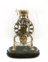 Lot 218 - 19th century skeleton clock
