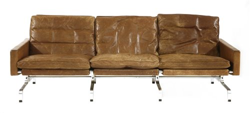 Lot 271 - A PK31/3 leather sofa