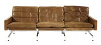 Lot 271 - A PK31/3 leather sofa