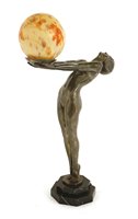 Lot 140 - A silvered figural table lamp