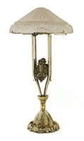 Lot 141 - An Art Deco cast lamp