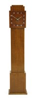 Lot 71 - An Art Deco fiddle oak Grandmother clock