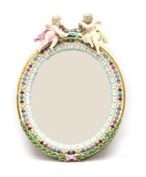 Lot 401 - An outside decorated Meissen dressing table mirror
