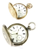 Lot 25 - A silver side wind full Hunter pocket watch