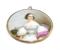 Lot 168 - A convex circular Paris porcelain plaque
