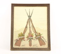 Lot 453 - A WW1 embroidered woolwork triple alliance plaque