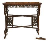 Lot 702 - A Chinese padoukwood silver table