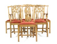 Lot 658 - A set of four and two Chippendale style mahogany dining chairs