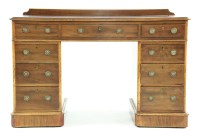 Lot 685 - A 19th century mahogany pedestal desk