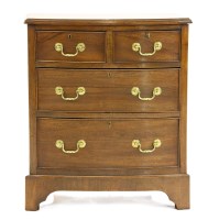 Lot 521 - A mahogany bowfront chest of diminutive proportions