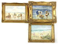 Lot 439 - S M J Rendell
KIDS BY THE SEA
oil on board
20cm x 25cm