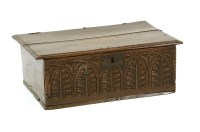 Lot 404 - An 18th century oak bible box