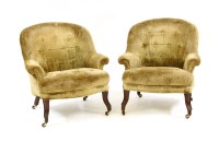 Lot 600 - A pair of Edwardian mahogany tub chairs