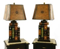 Lot 412 - A pair of Maitland-Smith faux book table lamps