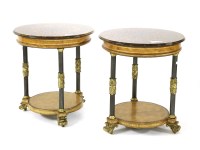 Lot 529 - A pair of Neoclassical style two tier circular side tables