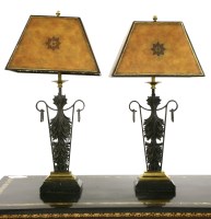 Lot 414 - A pair of Maitland-Smith Neoclassical style bronze table lamps