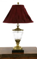 Lot 417 - A Christopher Hyde baluster form glass and gilt brass table lamp
