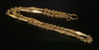 Lot 67 - A Victorian gold bar link chain