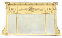 Lot 673 - A gilt overmantel mirror
