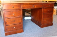 Lot 538 - A cherrywood pedestal desk