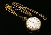 Lot 589 - An 18ct gold open faced pocket watch