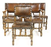 Lot 581 - A set of six reproduction Cromwellian style dining chairs