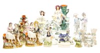 Lot 284 - Seven Victorian Staffordshire flatback figures