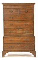 Lot 721 - An 18th century oak tallboy