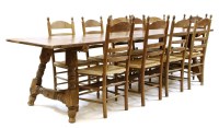 Lot 610 - An early 20th century pitch pine topped rectory table