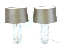Lot 409 - A pair of contemporary glass table lamps