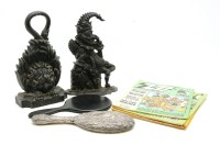 Lot 314 - An ebonised dressing table set
