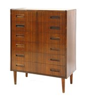Lot 300 - A Danish rosewood six drawer chest