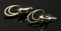 Lot 124 - A pair of Victorian piqué work drop earrings
