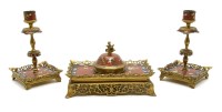 Lot 269 - A Victorian cloisonné desk set