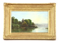 Lot 604 - H J Boddington
River landscape with church
Signed lower right
Oil on canvas