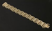 Lot 218 - A Continental gold four row hollow bracelet
