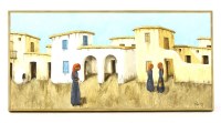 Lot 613 - Xanthos Hadjisoteriou (1920-2003)
HOUSES OF PARALIMOVI 
Signed l.r. and dated 78
oil on board 
56.5 x 113cm 
together with two further street scenes by the same artist (3)
