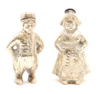 Lot 231 - A German silver novelty salt and pepper