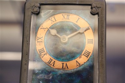 Lot 49 - A Liberty & Co pewter and enamel desk clock