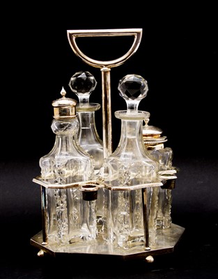 Lot 90 - A German silver condiment stand