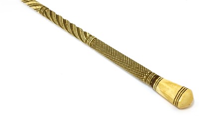 Lot 176 - A marine ivory and whalebone walking stick