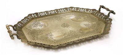 Lot 14 - A large silver tray