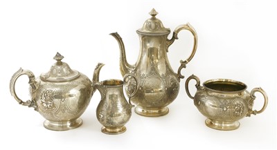 Lot 19 - A Victorian four-piece tea and coffee service