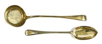Lot 39 - A silver punch ladle and a basting spoon