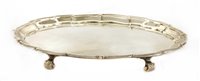 Lot 125 - An oval silver salver