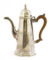 Lot 20 - A George l Britannia standard silver coffee pot