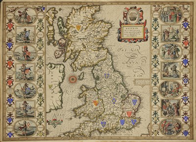 Lot 38 - John Speede 'Britain as it was divided in the tyme of the Enghthe Saxons
